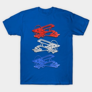 Up in the Air Patriotic Prop Engine Planes T-Shirt